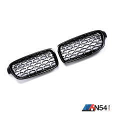 BMW F30 3 Series (2012-2016) Diamond Grille Front Grille Black+Silver (ABS)